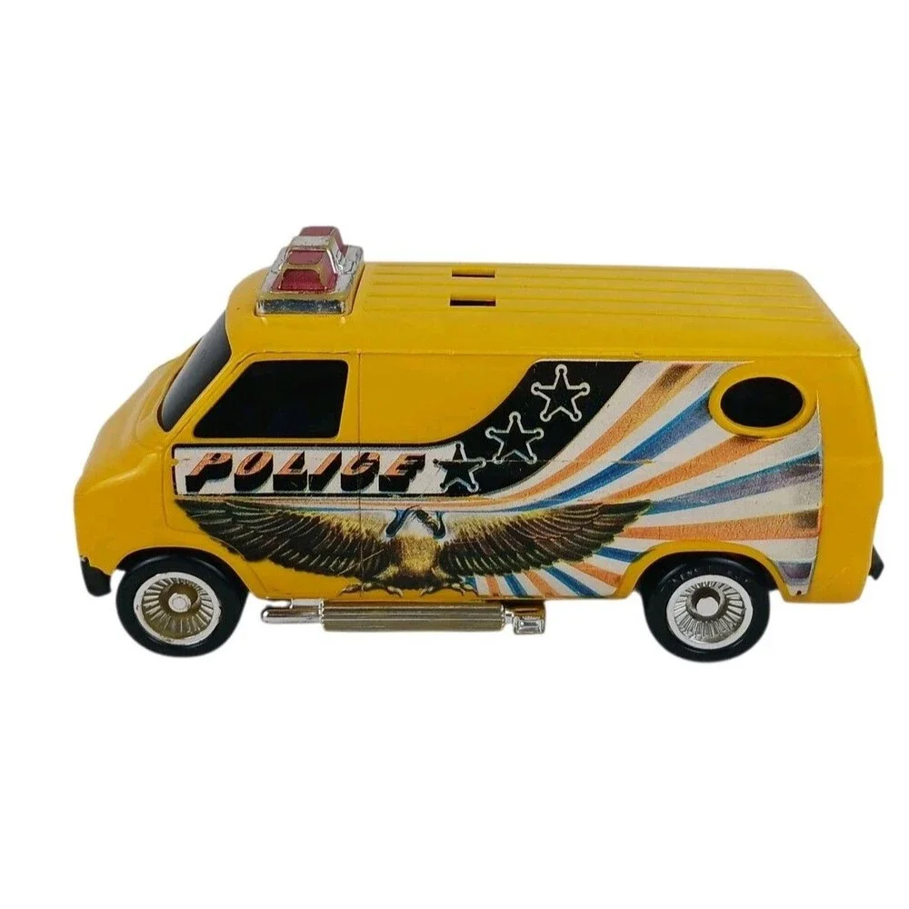 Vintage Kenner SSP Yellow Police Van  No Cord See Pictures For Play Wear